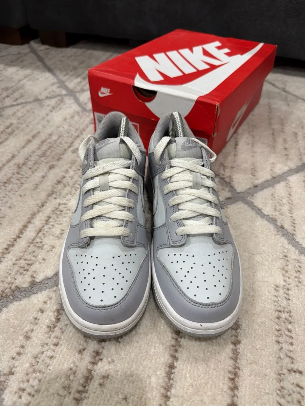 Nike Dunk Low Two Tone Gray White Sneaker DH9765-001 Size Kids 6Y / Womens 7.5